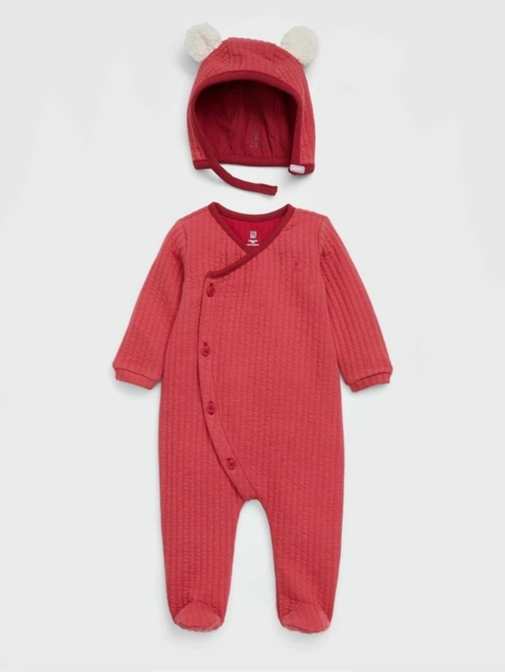Gap Baby red Bear-Ear thermal Christmas outfitSize 3-6M